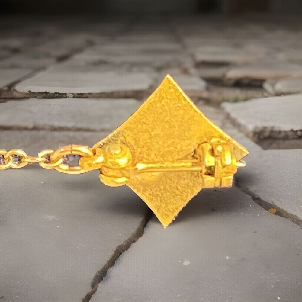 1937 TIE TACK Yonkers Sacred Heart High School SHS Graduation Gold Chain 2 3/8" - Picture 5 of 7